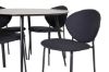 Imagine Masa de dining Silar - Rotunda 100 cm - "Aspect lemn" Melamina / Picioare negre+ Scaun de dining Vault - Picioare negre - Material negru_4