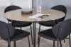 Imagine Masa de dining Silar - Rotunda 100 cm - "Aspect lemn" Melamina / Picioare negre+ Scaun de dining Vault - Picioare negre - Material negru_4