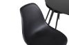 Imagine Masa de dining Silar - Rotunda 100 cm - Melamina neagra / Picioare negre + Scaun de dining din plastic Polar - Picioare negre / Plastic negru_4