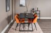 Imagine Inca Extentiontable - Black top / black Legs+Velvet Dining Chair - Orange / Black_4