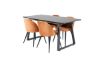 Imagine Inca Extentiontable - Black top / black Legs+Velvet Dining Chair - Orange / Black_4