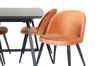 Imagine Inca Extentiontable - Black top / black Legs+Velvet Dining Chair - Orange / Black_4