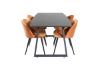 Imagine Inca Extentiontable - Black top / black Legs+Velvet Dining Chair - Orange / Black_4