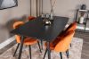 Imagine Inca Extentiontable - Black top / black Legs+Velvet Dining Chair - Orange / Black_4