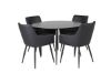 Imagine Masa de dining Silar - Rotunda 100 cm - Melamină neagră / Picioare negre + Scaun Comfort - Stejar/Negru _4