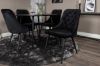 Imagine Masa de dining Silar - Rotunda 100 cm - Melamina neagra / Picioare negre+ Scaun de dining Velvet Deluxe - Negru / Negru_4