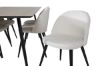 Imagine Masa de dining Silar - 180 cm - Melamină "Aspect lemn" / Picioare negre + Scaun de dining din catifea - Bej / Negru_6