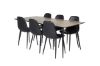 Imagine Masa de dining Silar - 180 cm - Melamină "Aspect Lemn" / Picioare Negre + Scaun de dining Polar - Negru / Negru_6