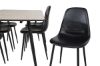 Imagine Masa de dining Silar - 180 cm - Melamină "Aspect Lemn" / Picioare Negre + Scaun de dining Polar - Negru / Negru_6