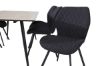 Imagine Masa de dining Silar - 180 cm - "Wood Look" Melamina / Picioare negre + Scaun de dining Gemma - Picioare negre - Material negru_6