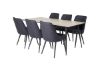 Imagine Masa de dining Silar - 180 cm - "Wood Look" Melamina / Picioare Negre+ Scaun de dining Velvet Deluxe - Picioare Negre - Material Negru_6