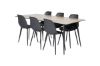 Imagine Masa de dining Silar - 180 cm - Melamina "efect de lemn" / Picioare negre + Scaun de dining din plastic polar - Picioare negre / Plastic negru_6