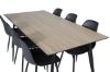 Imagine Masa de dining Silar - 180 cm - Melamina "efect de lemn" / Picioare negre + Scaun de dining din plastic polar - Picioare negre / Plastic negru_6