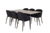 Imagine Masa de dining Silar - 180 cm - "Wood Look" Melamină / Picioare Negre + Scaun de dining Arch - Picioare de Nuc - Material Negru_6