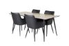 Imagine Masa de dining Silar - 180 cm - "Aspect lemn" Melamina / Picioare negre + Scaun de dining Comfort - Stejar/Negru