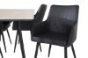 Imagine Masa de dining Silar - 180 cm - "Aspect lemn" Melamina / Picioare negre + Scaun de dining Comfort - Stejar/Negru