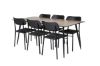 Imagine Masa de dining Silar - 180 cm - Melamina cu aspect de lemn / Picioare negre + Scaun de dining Polly - Negru / Negru _6