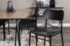 Imagine Masa de dining Silar - 180 cm - Melamina cu aspect de lemn / Picioare negre + Scaun de dining Polly - Negru / Negru _6