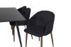 Imagine Masa de dining Silar - 180 cm - Melamina neagră / Picioare negre + Scaune de dining Arch - Picioare de nuc - Material negru_6