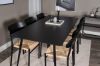 Imagine Masa de dining Silar - 180 cm - Melamina neagră / Picioare negre + Scaun de dining Polly - Negru / Natură _6