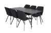 Imagine Silar Dining Table - 180 cm - Black Melamine / Black Legs+Gemma Dining Chair - Black Legs - Black Fabric_6