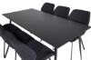 Imagine Silar Dining Table - 180 cm - Black Melamine / Black Legs+Gemma Dining Chair - Black Legs - Black Fabric_6