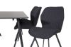 Imagine Silar Dining Table - 180 cm - Black Melamine / Black Legs+Gemma Dining Chair - Black Legs - Black Fabric_6