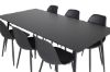 Imagine Masa de dining Silar - 180 cm - Melamina neagra / Picioare negre + Scaun de dining Polar - Picioare negre / Plastic negru_6