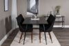 Imagine Masa de dining Silar - 180 cm - Melamina neagra / Picioare negre+ Scaun de dining Leone - Picioare de nuca - Material negru_6