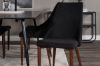 Imagine Masa de dining Silar - 180 cm - Melamina neagra / Picioare negre+ Scaun de dining Leone - Picioare de nuca - Material negru_6