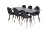 Imagine Please fully translate Silar Dining Table - 180 cm - Black Melamine / Black Legs+Polar Dining Chair - Walnut Legs - Black Fabric_6