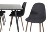 Imagine Please fully translate Silar Dining Table - 180 cm - Black Melamine / Black Legs+Polar Dining Chair - Walnut Legs - Black Fabric_6