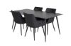 Imagine Masa de dining Silar - 180 cm - Melamina neagră / Picioare negre + Scaun de dining Comfort - Stejar/Negru _4