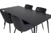 Imagine Masa de dining Silar - 180 cm - Melamina neagră / Picioare negre + Scaun de dining Comfort - Stejar/Negru _4