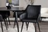 Imagine Masa de dining Silar - 180 cm - Melamina neagră / Picioare negre + Scaun de dining Comfort - Stejar/Negru _4