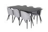 Imagine Silar Dining Table - 180 cm - Black Melamine / Black Legs+Velvet Dining Chair - Light Grey / Black_6