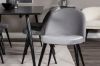 Imagine Silar Dining Table - 180 cm - Black Melamine / Black Legs+Velvet Dining Chair - Light Grey / Black_6