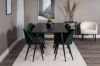 Imagine Masa de dining Silar - 180 cm - Melamină neagră / Picioare negre+Scaun de dining Velvet - Verde / Negru_6