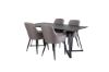 Imagine Masa de dining Marina - Blat negru / Picioare negre + Scaun Comfort gri polar - Picioare negre_4