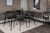 Imagine Silar Dining Table - 180 cm - Black Melamine / Black Legs+Arrow armchair - Black Legs - Black Flower printed Fabric_4