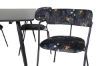 Imagine Silar Dining Table - 180 cm - Black Melamine / Black Legs+Arrow armchair - Black Legs - Black Flower printed Fabric_4