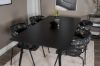 Imagine Silar Dining Table - 180 cm - Black Melamine / Black Legs+Arrow armchair - Black Legs - Black Flower printed Fabric_4