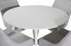 Imagine Te rog să traduci complet:
Masa Plaza Round Table 100 cm - Blată alb / Picioare albe + Scaun de dining Plaza - Picioare albe - Material gri deschis_4