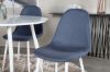 Imagine Plaza Round Table 100 cm - White top / White Legs+Polar Dining Chair - White Legs - Blue Fabric_4