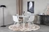 Imagine Masa rotundă Plaza 100 cm - Blat alb / Picioare albe + Scaun de dining Cirebon - White Wash_4