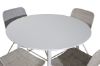 Imagine Masa rotundă Plaza 100 cm - Blat alb / Picioare albe + Scaun de dining Cirebon - White Wash_4