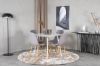 Imagine Plaza Round Table 100 cm - White top / White Legs+Polar Dining Chair - Grey / Oak_4