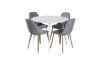 Imagine Plaza Round Table 100 cm - White top / White Legs+Polar Dining Chair - Grey / Oak_4