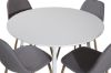 Imagine Plaza Round Table 100 cm - White top / White Legs+Polar Dining Chair - Grey / Oak_4