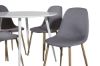 Imagine Plaza Round Table 100 cm - White top / White Legs+Polar Dining Chair - Grey / Oak_4